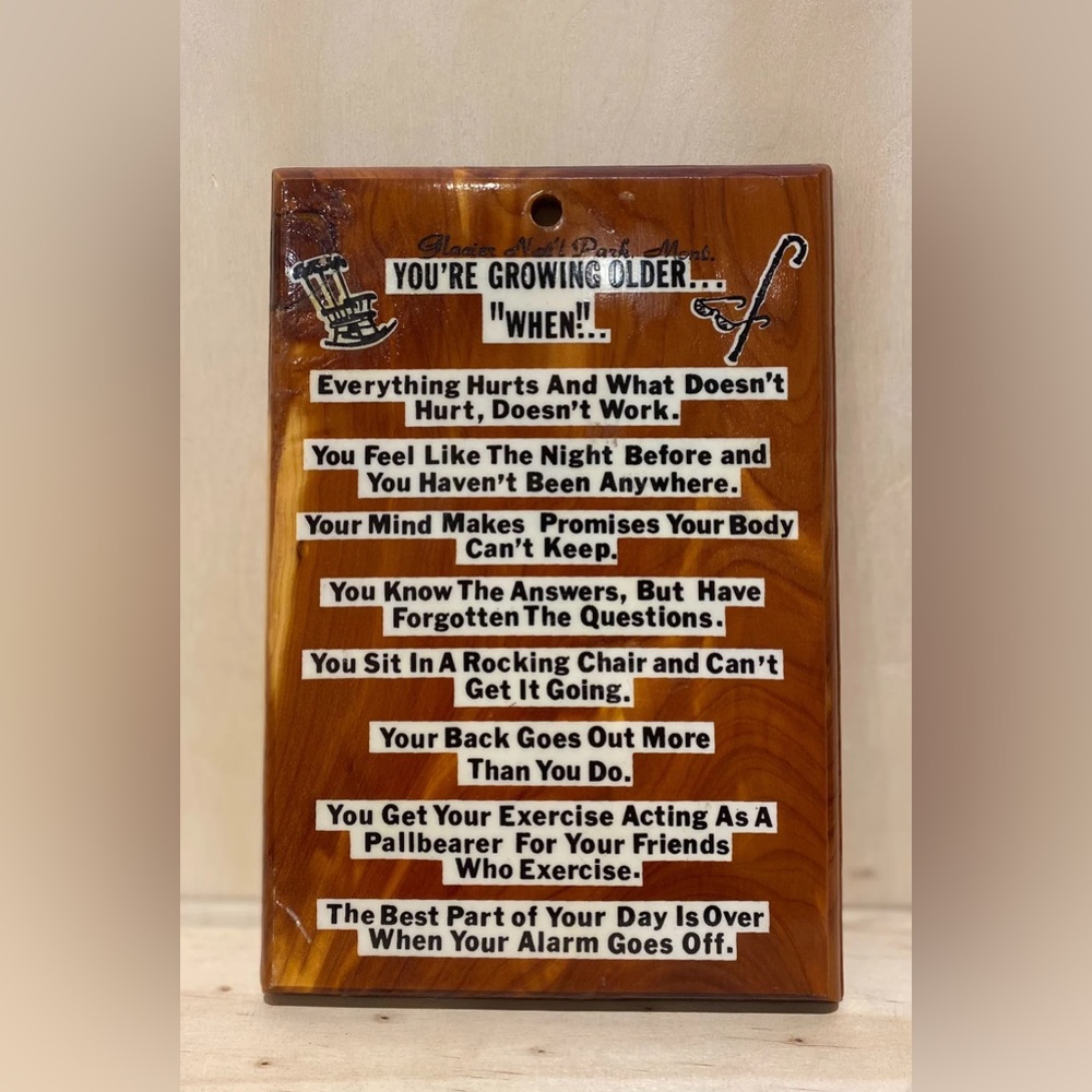Retro Wooden Funny Novelty Sign About Aging/Getting Older Souvenir Wall Plaque